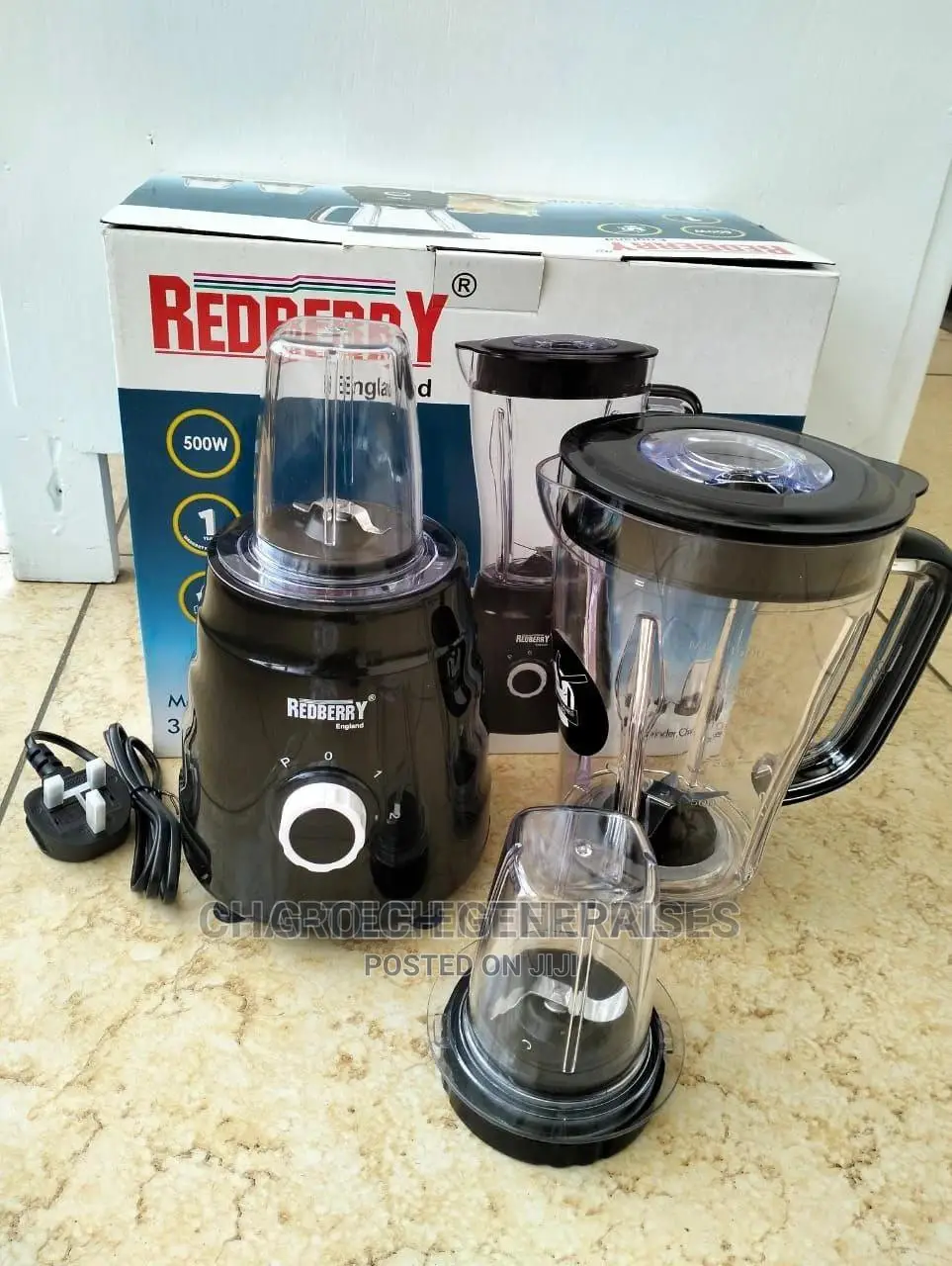 Redberry RB133 - 3 in 1 Blender - 500W - Black.