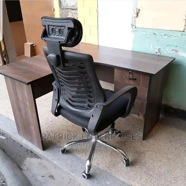 Executive Lshaped Office Desk Plus Headrest Office Chair
