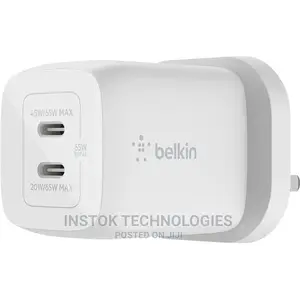 Belkin Boostcharge PRO Dual 65W Usb-C Gan Wall Charger