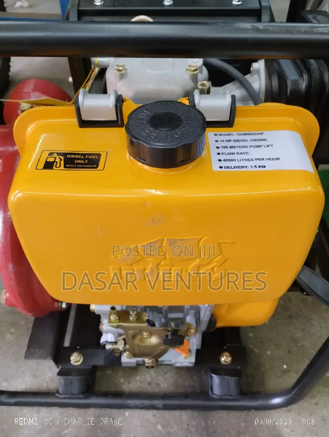 Diesel Water Pump 16hp 1.5km