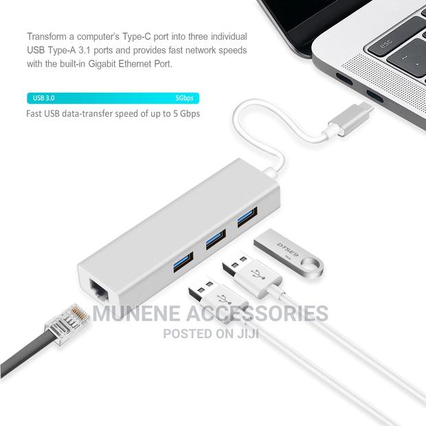 USB-C to RJ45 Ethernet Network Lan 3 Port USB 3 Adapter Hub