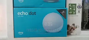 Echo Dot 5th Generation With Clock Cloud Blue
