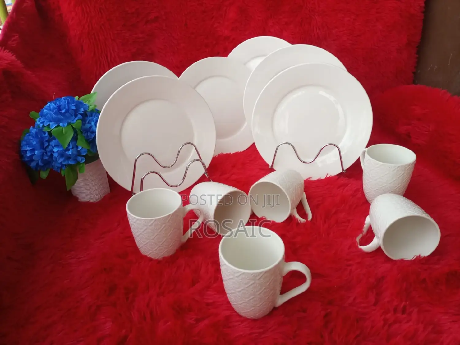 Dinner Set of 6pcs Cups + 6pcs Ceramic Plates at 2000