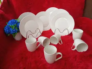 Dinner Set of 6pcs Cups + 6pcs Ceramic Plates at 2000