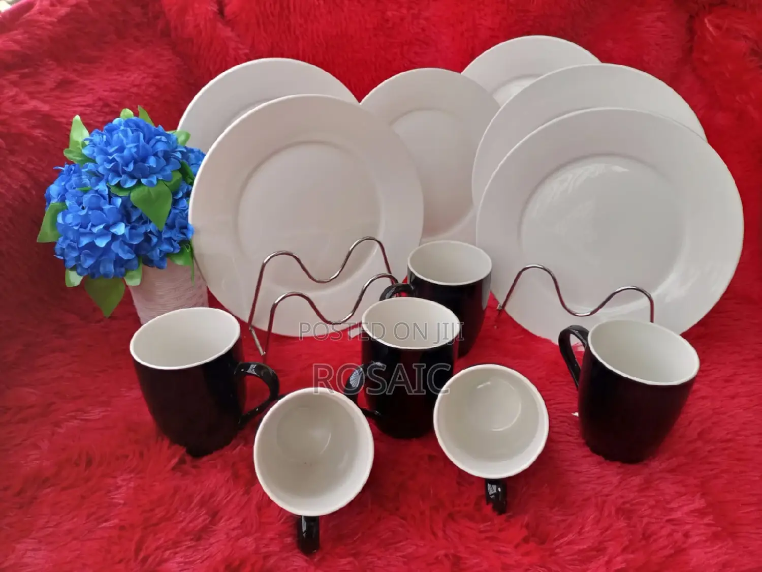 Dinner Set of 6pcs Cups + 6pcs Ceramic Plates at 2000