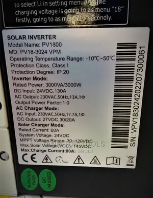 Must Inverters Hybrid Inverters3kva 24V 60A MPPT