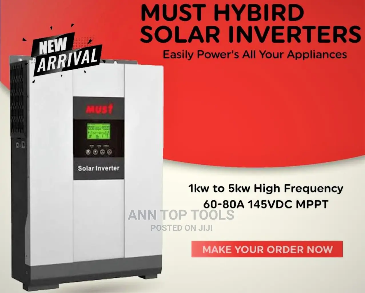 Must Inverters Hybrid Inverters 2kva 24V 60A MPPT