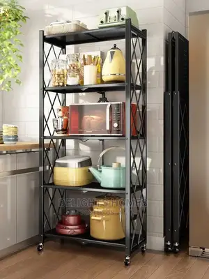 Fordable Kitchen Metalic Storage Rack With Wheels*