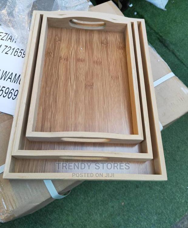 Set of 3pcs Bamboo Serving Tray - thumbnail 4