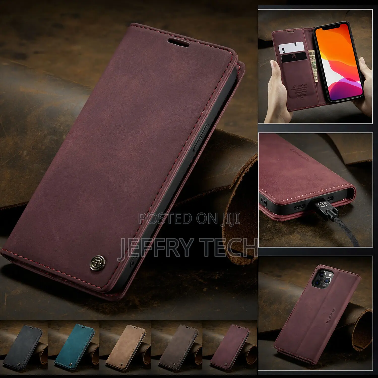 iPhone 14 13 12 Pro Max 11 XS XR 876 Leather Wallet Case Mag