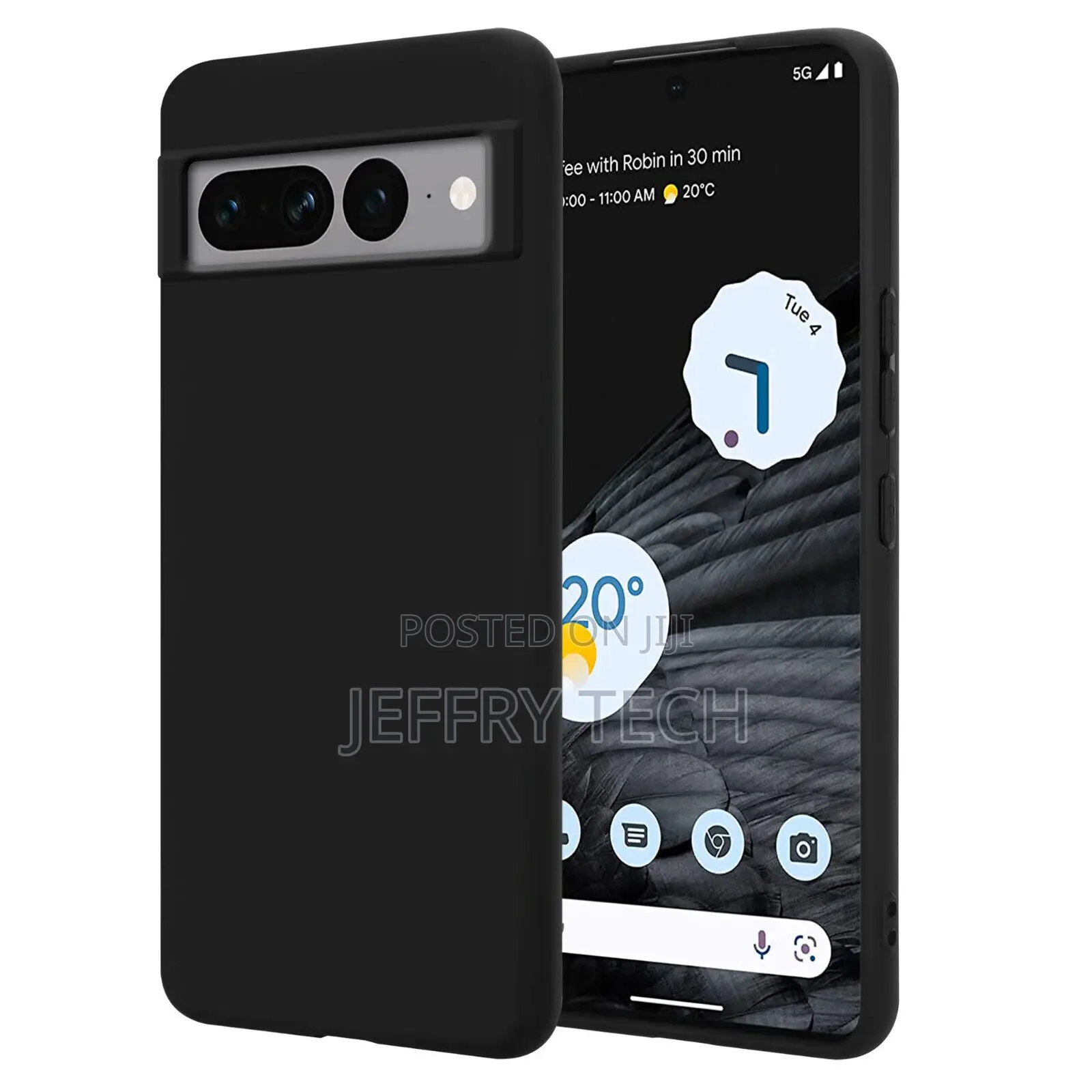 Black Back Case for Google Pixel 7 Pro Silicone Shockproof G