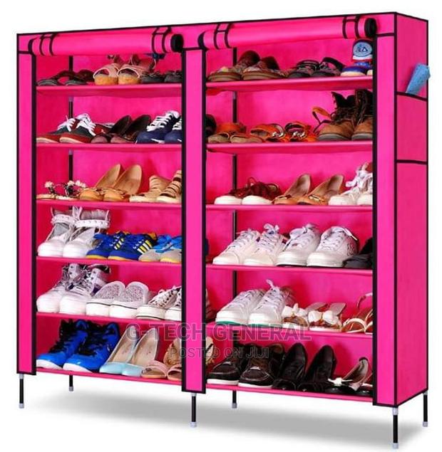 Generic Double Column Free Standing Shoe Rack With Cover - main view