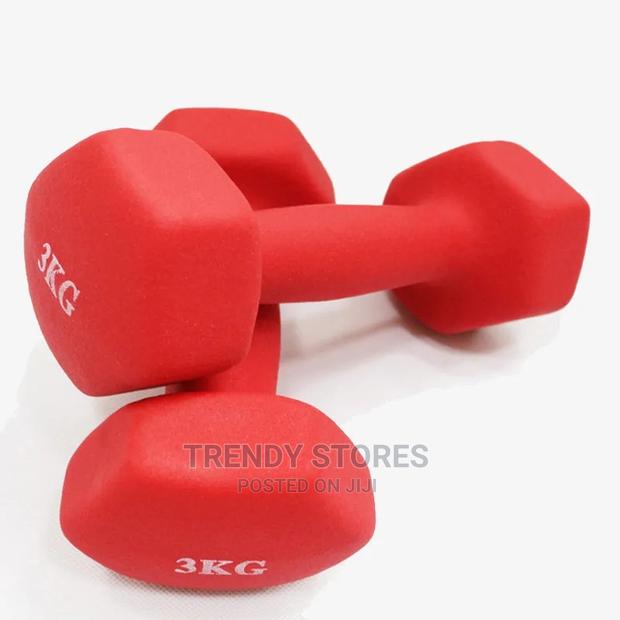 3kg Red Neoprene Coated Dumpbell - main view