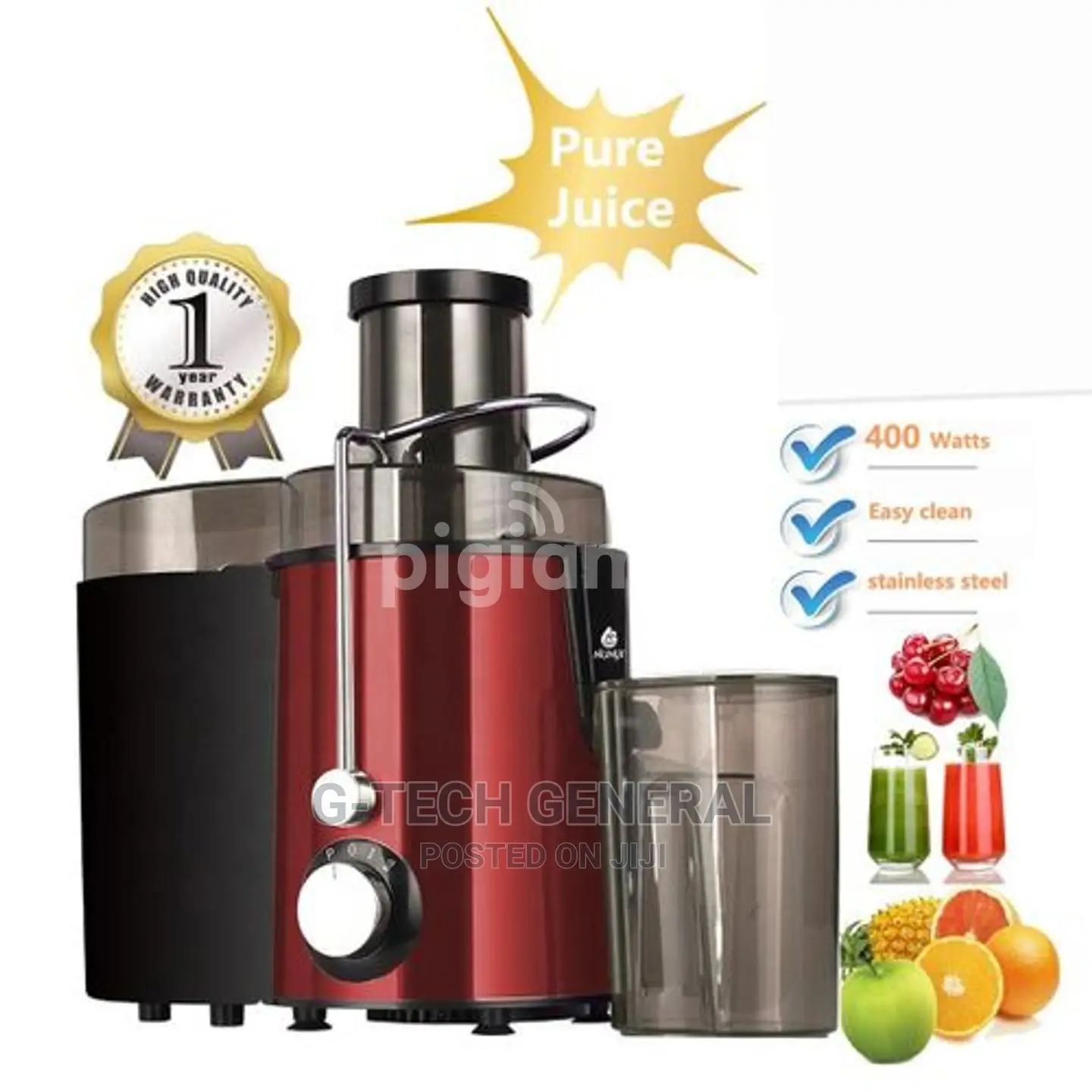 Nunix Heavy Duty Pure Juice Extractor Stainless Juicer