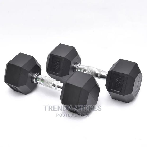 10KG Hexagon Chrome Plated Handle Dumbell - thumbnail 3