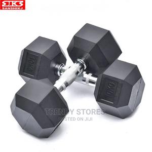 10KG Hexagon Chrome Plated Handle Dumbell - thumbnail 2