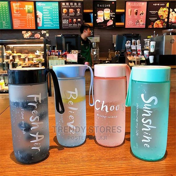 550ml Cute and Simple Frosted Plastic Bottle. - main view