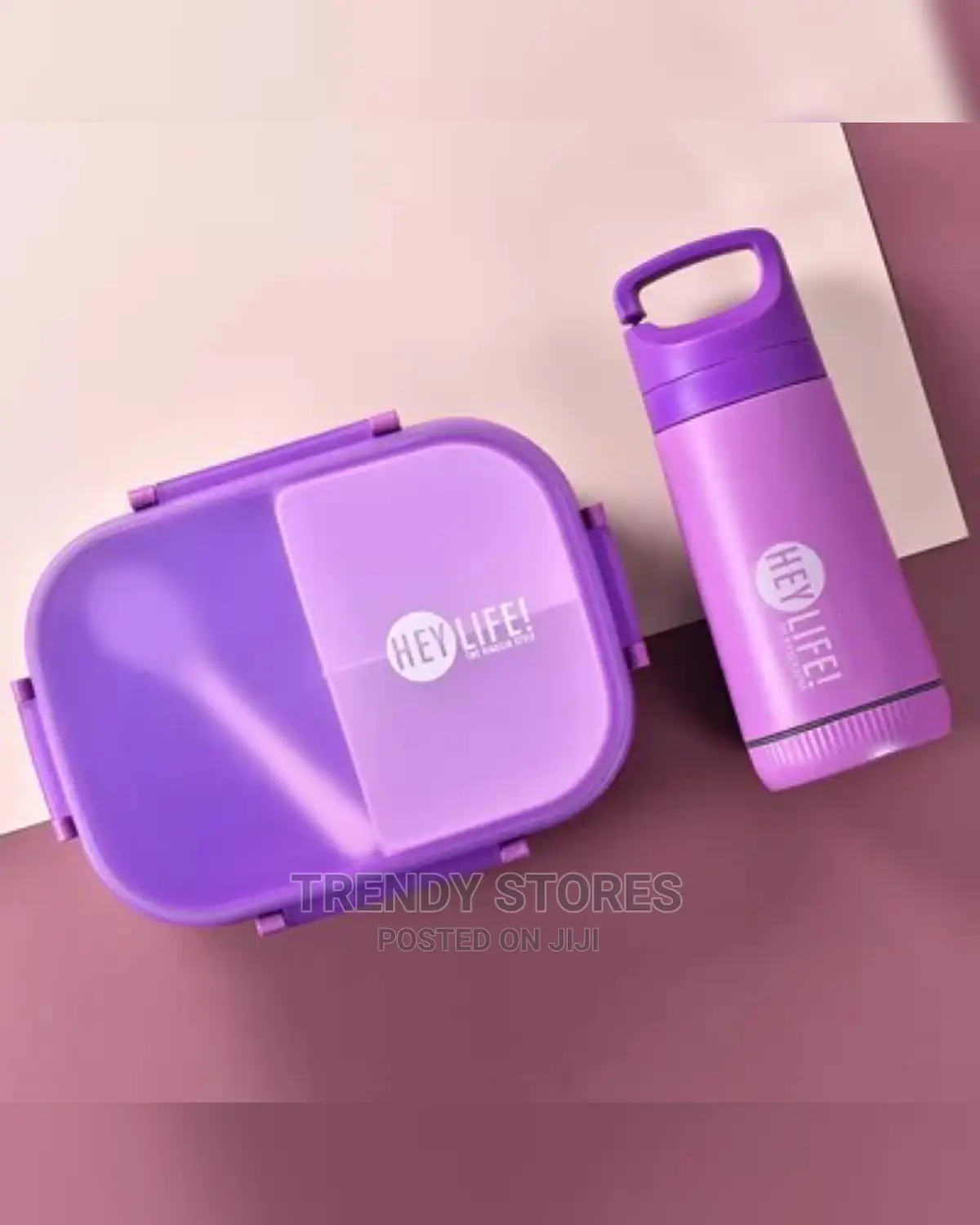 3 Compartment Lunch Box Water Bottle - Purple