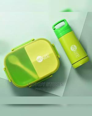 3 Compartment Lunch Box Water Bottle Set - Green - thumbnail 2