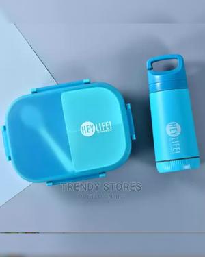 3 Compartment Lunch Box Water Bottle Set- Blue - thumbnail 2