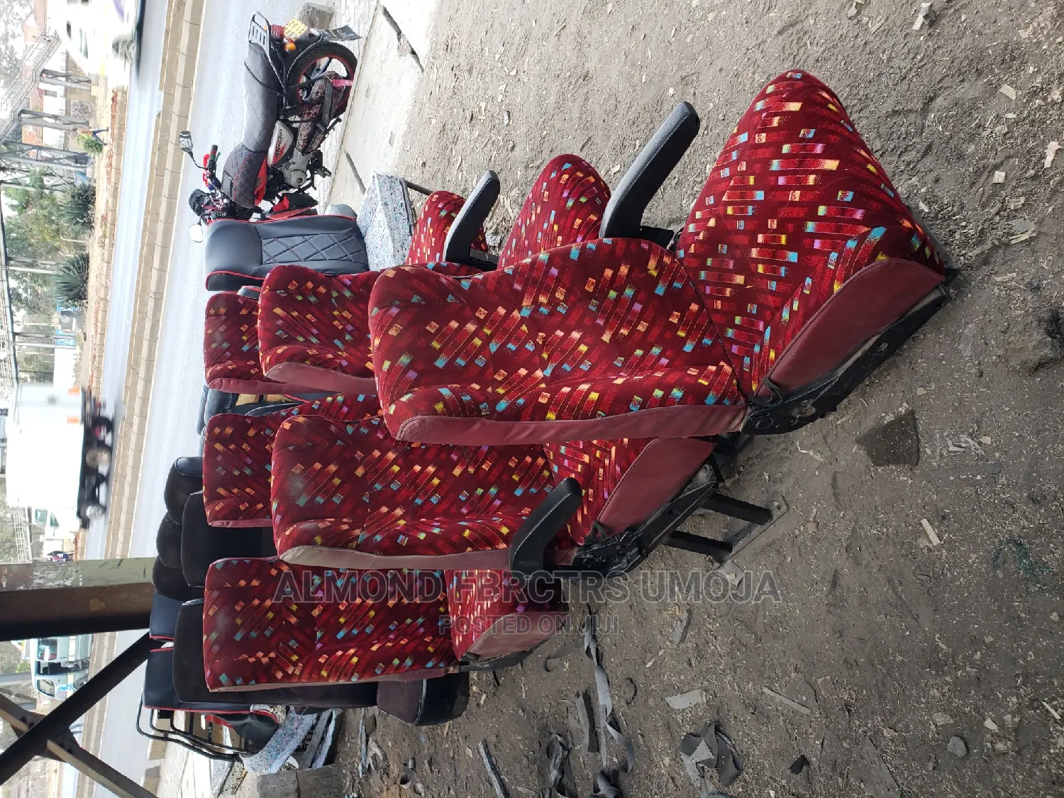 Recliner Tour Van Seats With Armrest and Canvas Materials