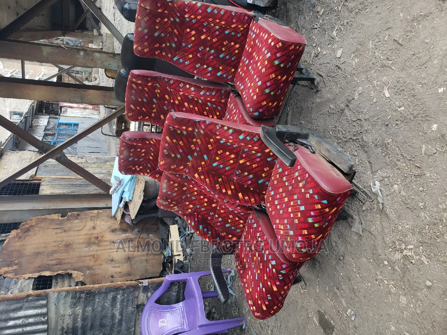 Recliner Tour Van Seats With Armrest and Canvas Materials