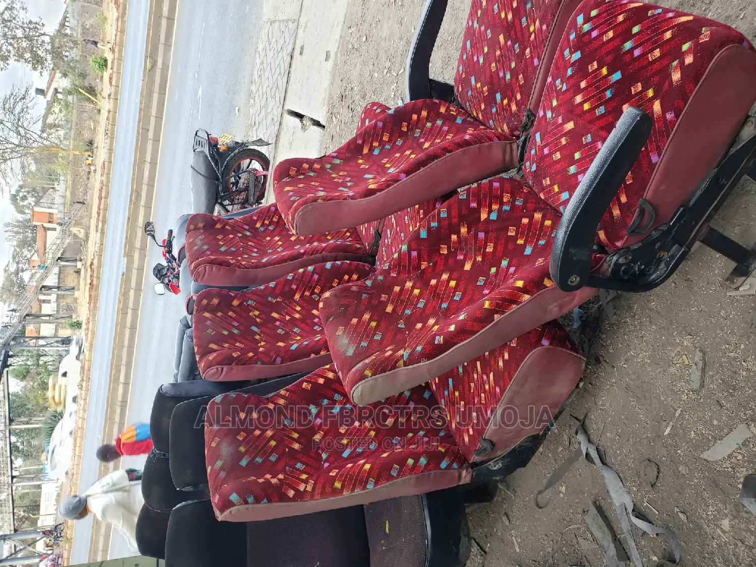 Recliner Tour Van Seats With Armrest and Canvas Materials