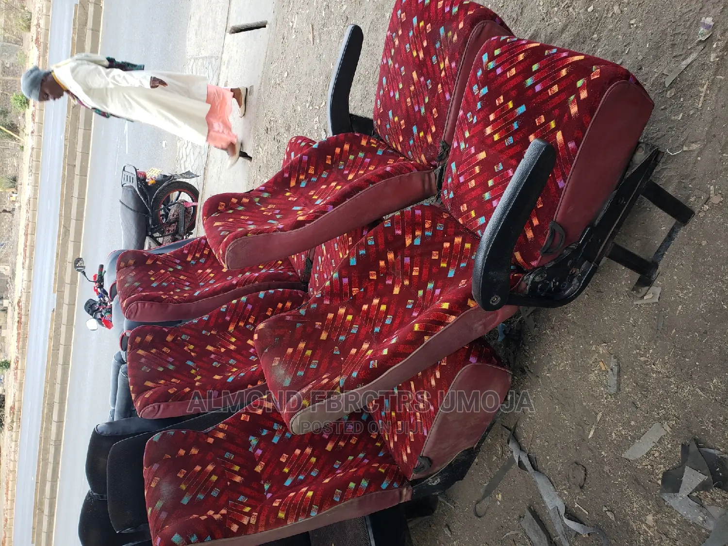 Recliner Tour Van Seats With Armrest and Canvas Materials