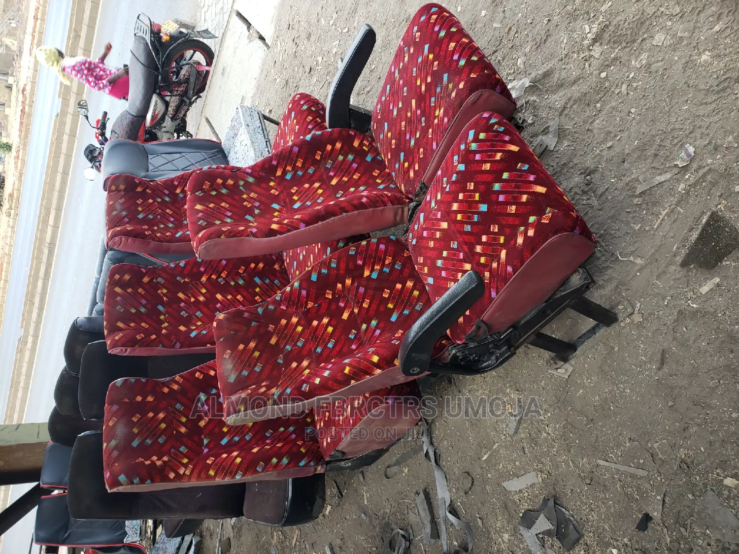 Recliner Tour Van Seats With Armrest and Canvas Materials