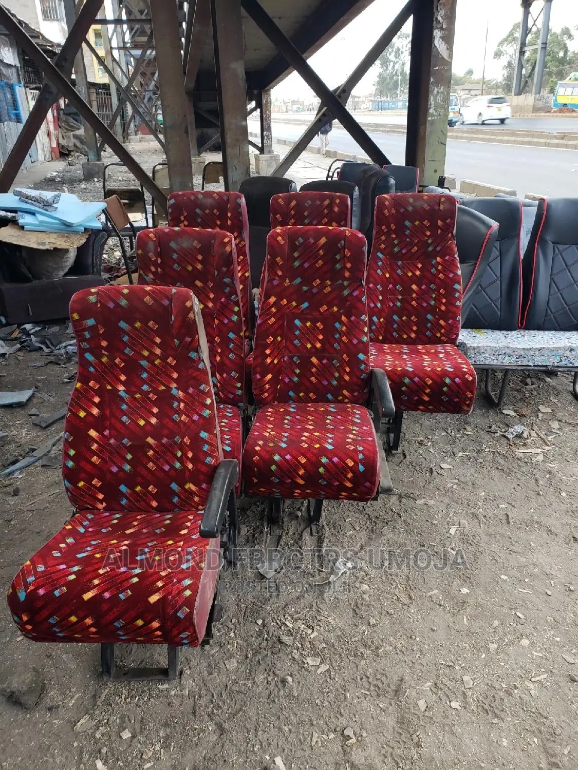 Recliner Tour Van Seats With Armrest and Canvas Materials