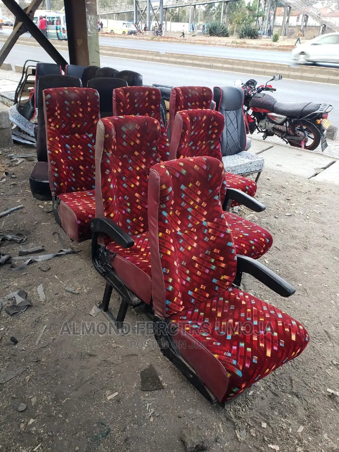 Recliner Tour Van Seats With Armrest and Canvas Materials