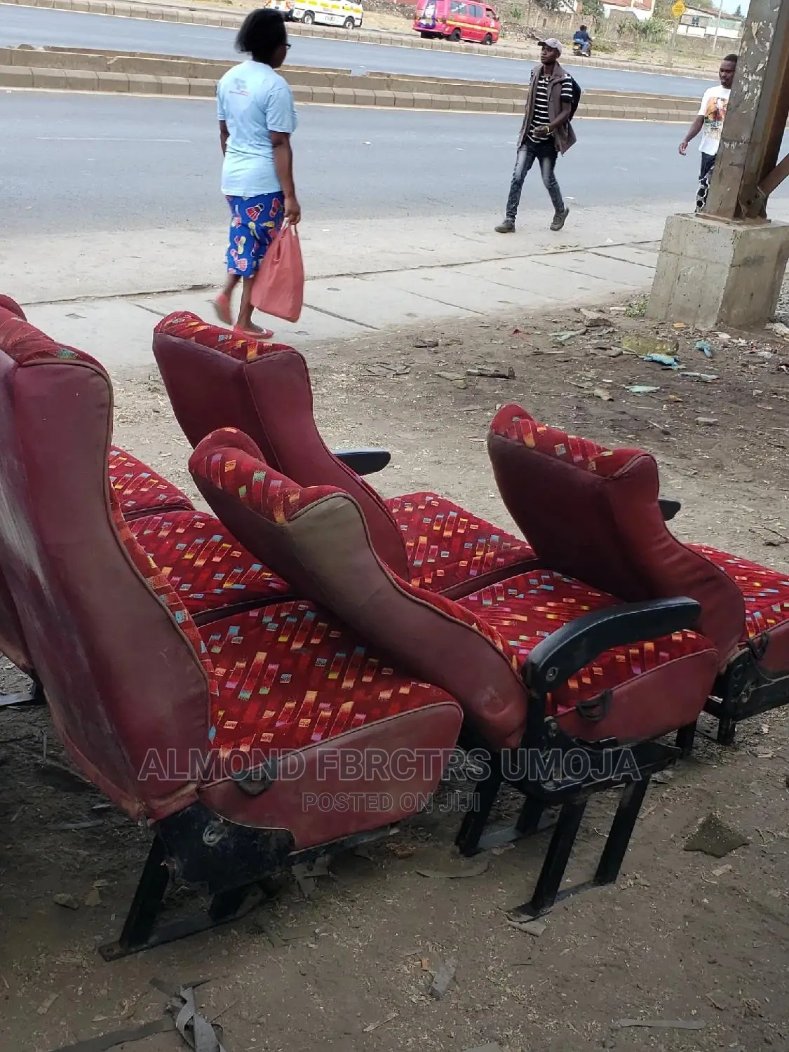 Recliner Tour Van Seats With Armrest and Canvas Materials