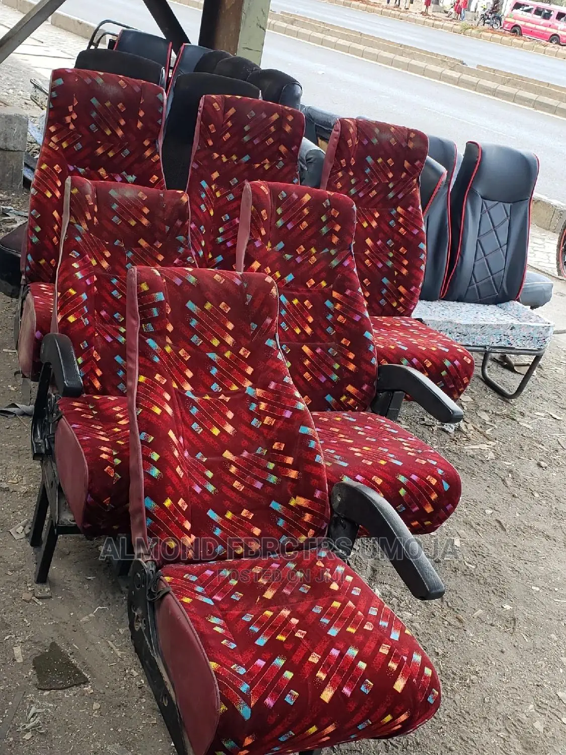 Recliner Tour Van Seats With Armrest and Canvas Materials