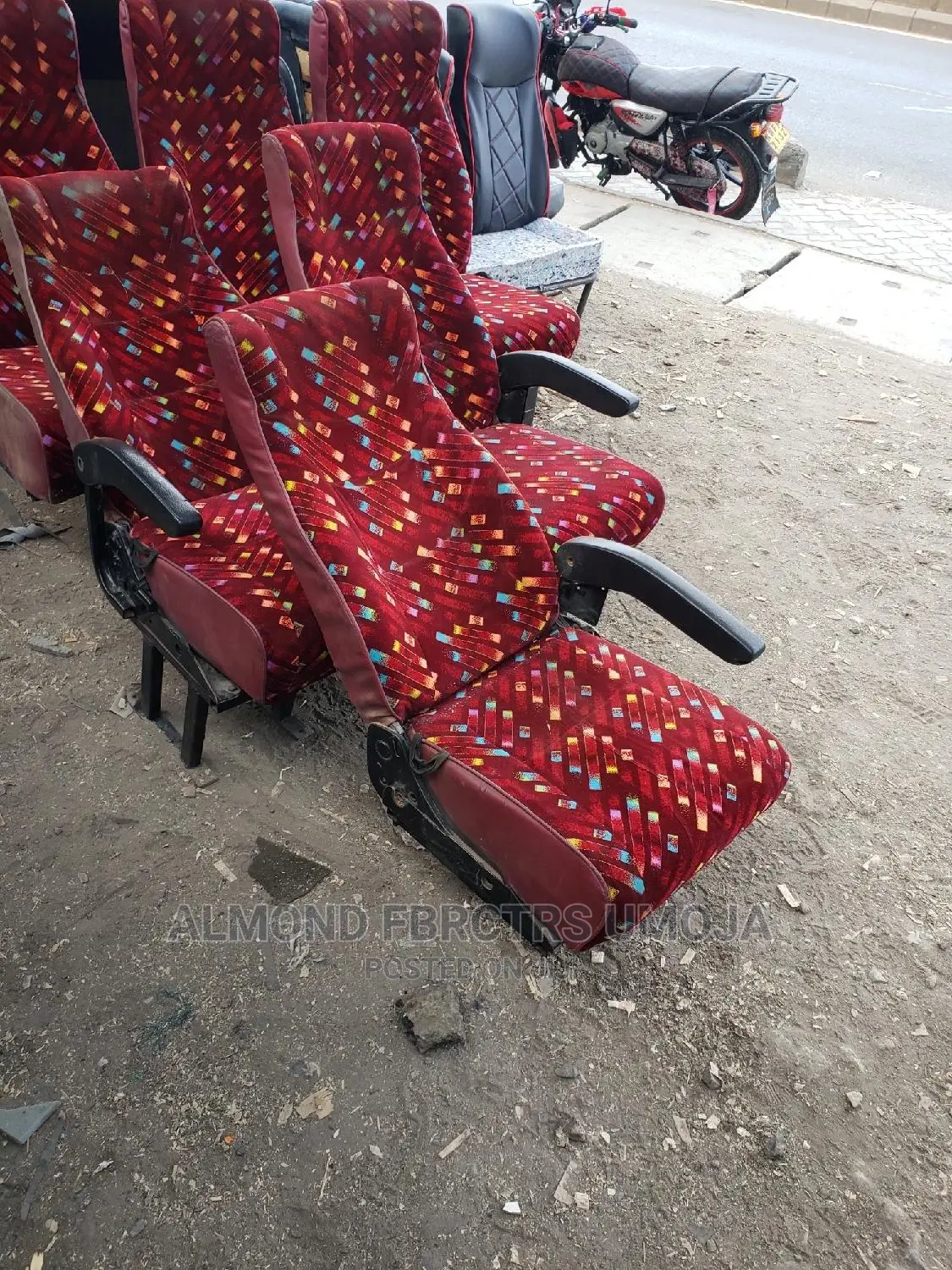 Recliner Tour Van Seats With Armrest and Canvas Materials
