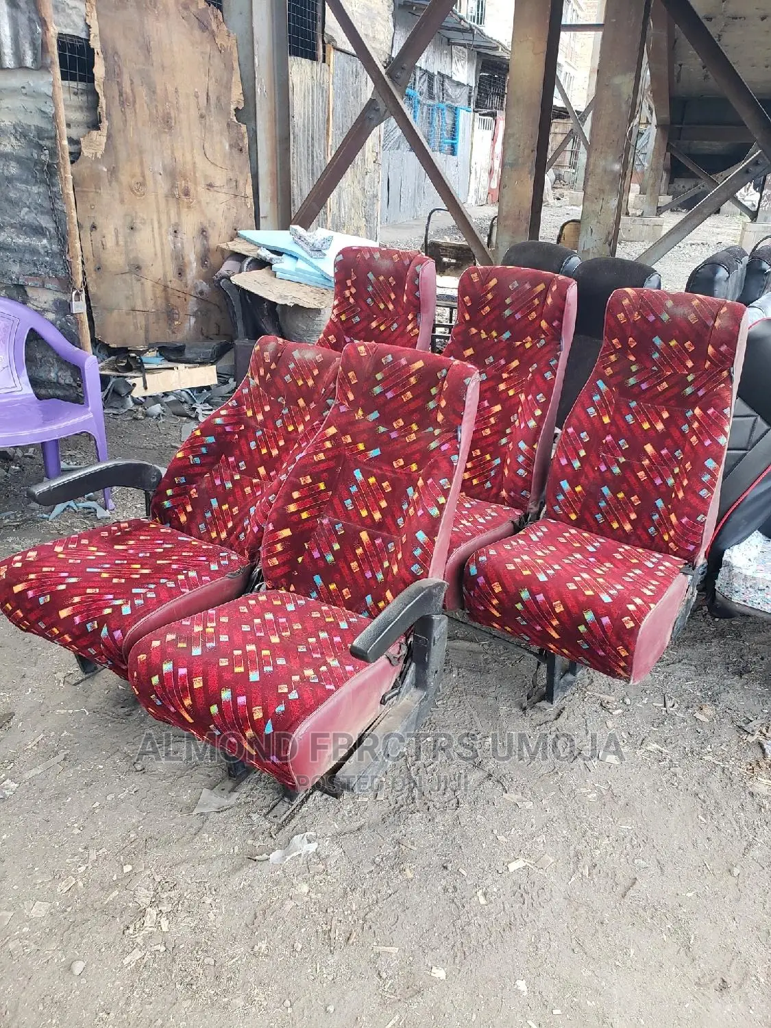 Recliner Tour Van Seats With Armrest and Canvas Materials