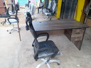 1.4 Mtrs Office Desk Plus High Back Recliner Headrest Chair