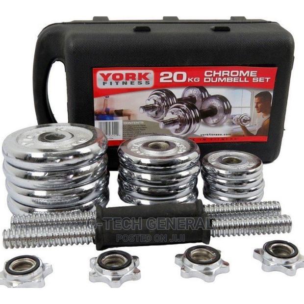 Chrome Dumbbells Adjustable Weights -20kg - main view