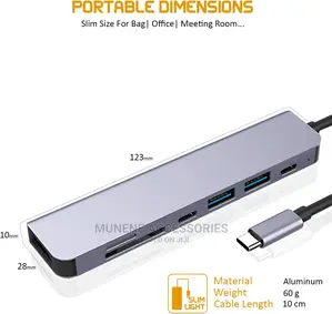 USB C Hub 7 in 1 USB C Hub Multiport Adapter With HDMI at 60
