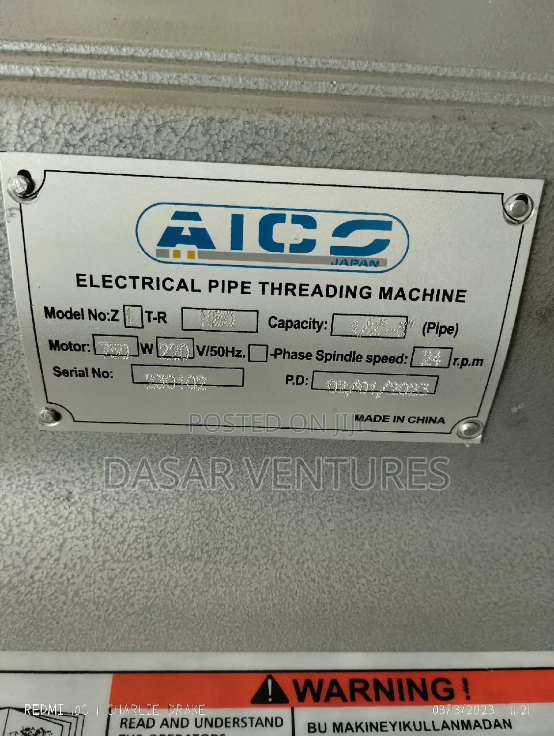 1⁄2" - 3" Pipe Threader