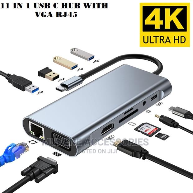 USB C PD Hub 11 in 1 Docking Station Adapter to HDMI RJ45