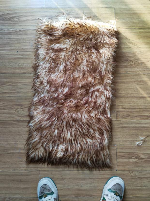 White/Brown Fluffy Dashboard Cover (Small Size) - main view