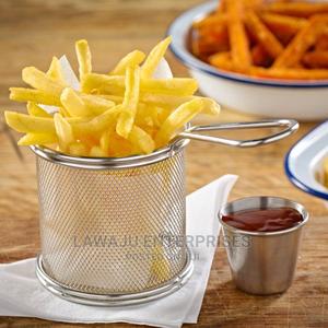 Stainless Steel Round Chips Basket With Sauce Cup - thumbnail 2