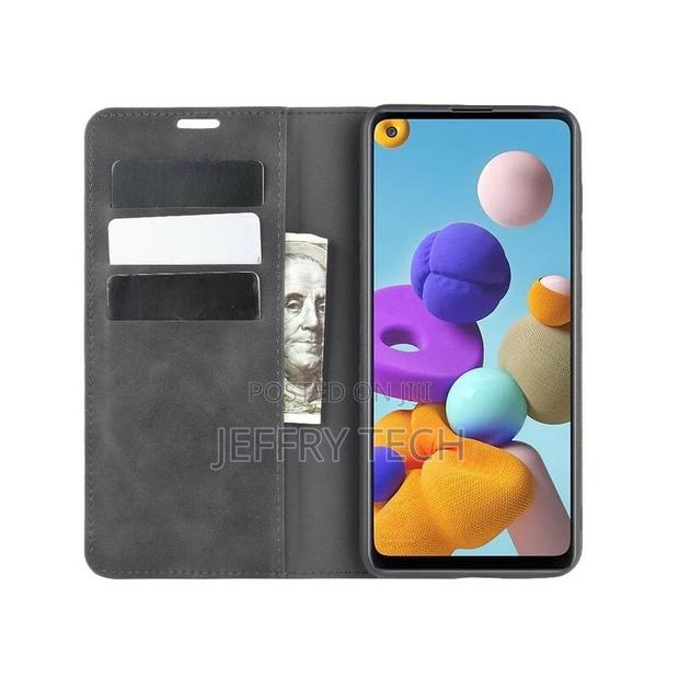 Flip Cover Samsung Galaxy A21s Leather Case - thumbnail 4