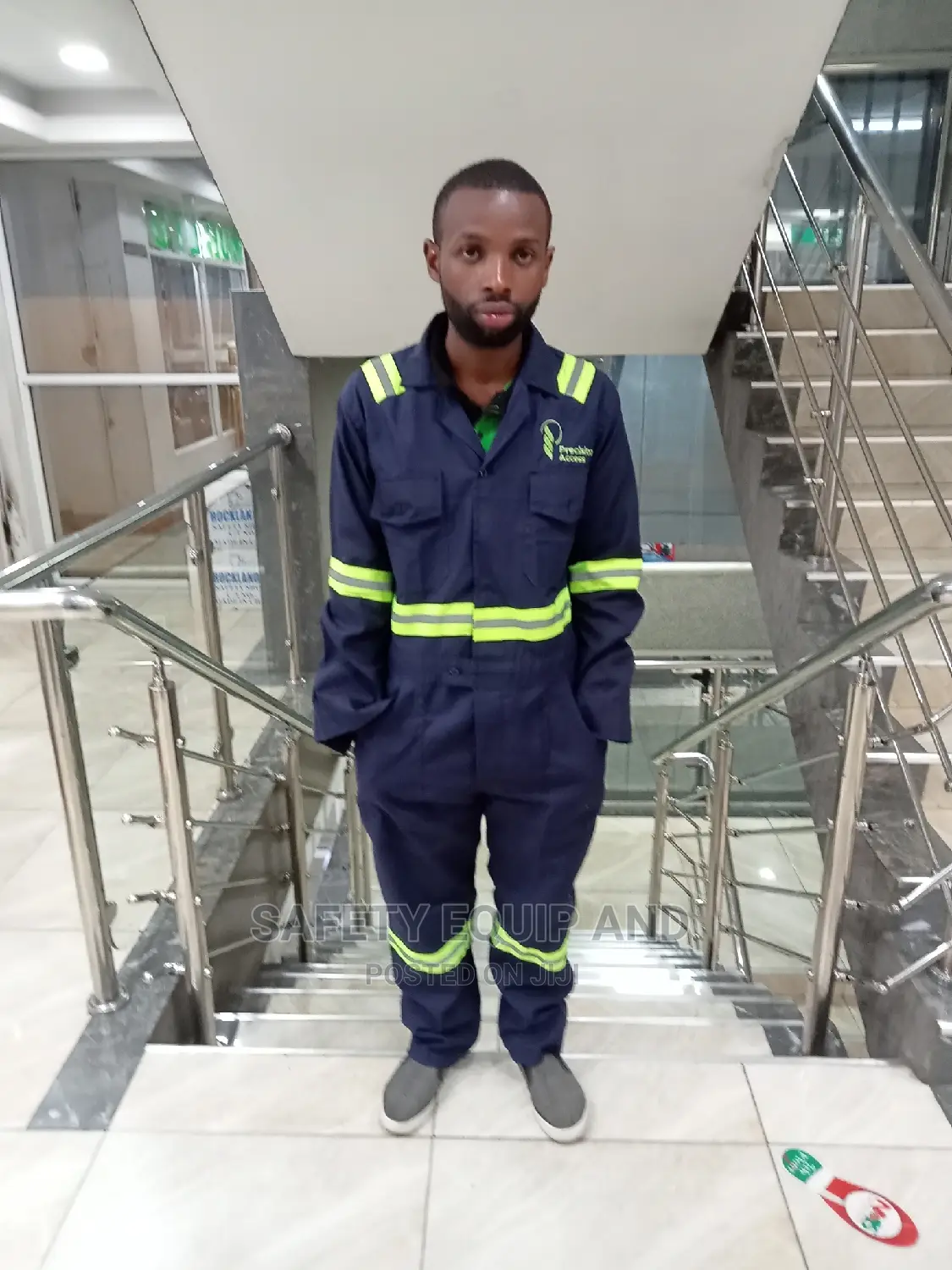 Overalls/With Green Reflective Stripes