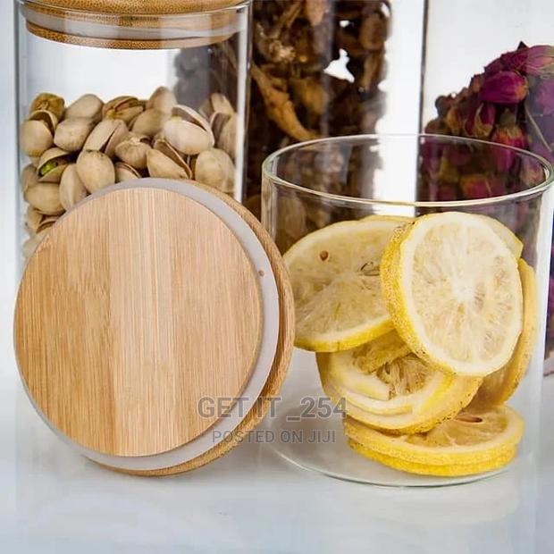 *Multipurpose Glass Jars With Bamboo Lids - thumbnail 2