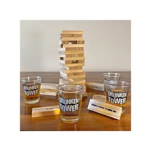 Jenga Drunken Tower Game With Drinking Glasses