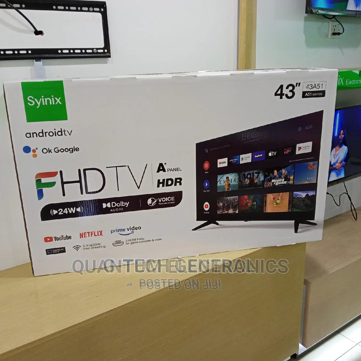 Syinix 43'' Smart Android TV (Netflix, Youtube,Hdmi,Usb)