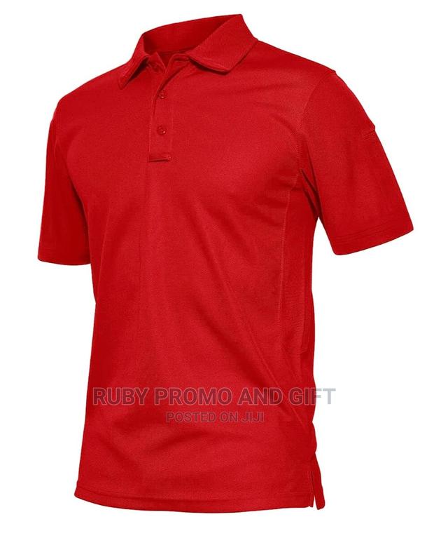 Red Smart Casual Polo T-Shirts - main view