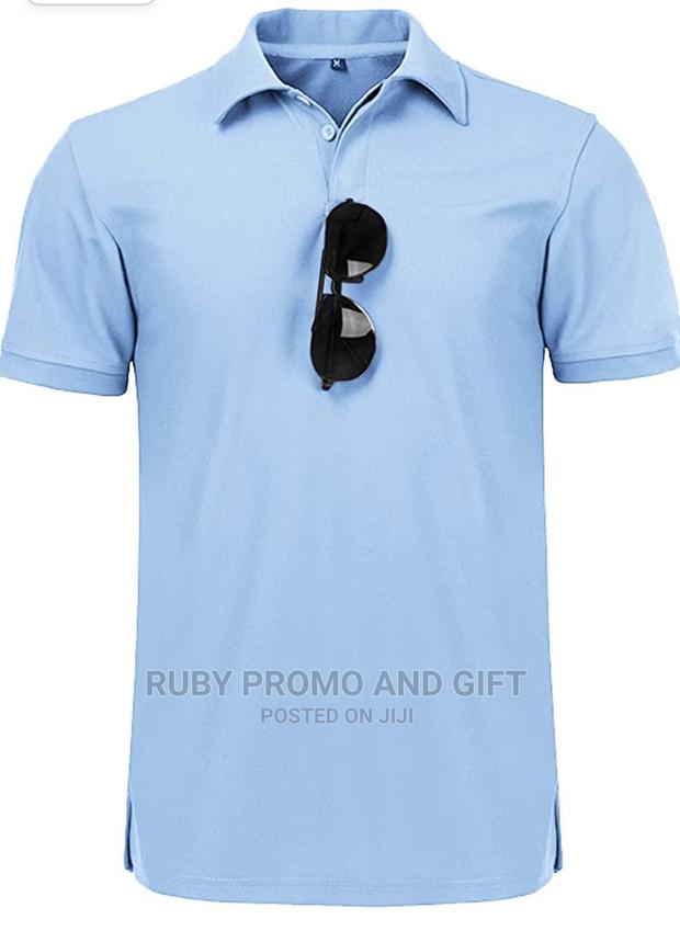 Light Blue Smart Casual Polo T-Shirts - main view