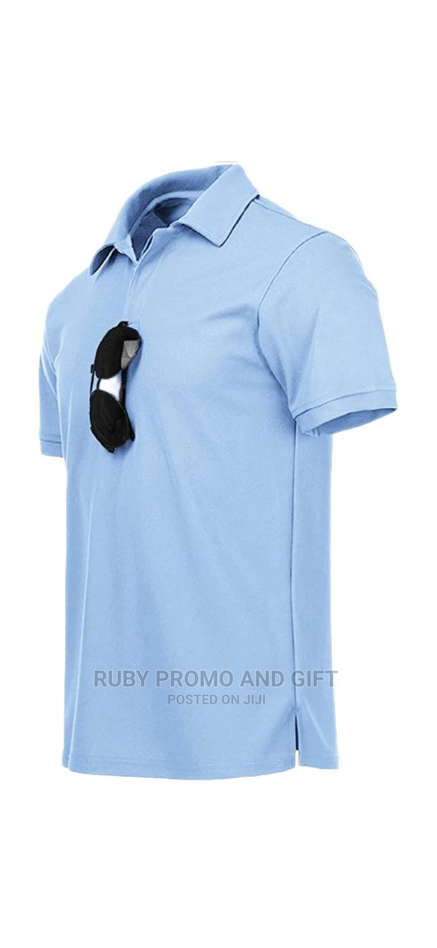 Light Blue Smart Casual Polo T-Shirts - thumbnail 2